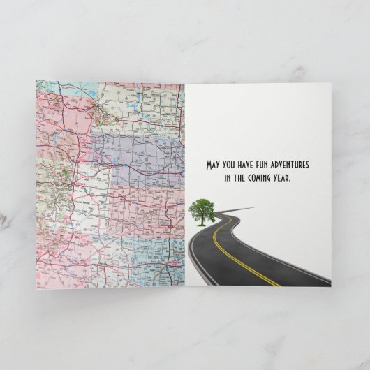 90th Birthday Red Retro Truck op Map Kaart (Binnen)