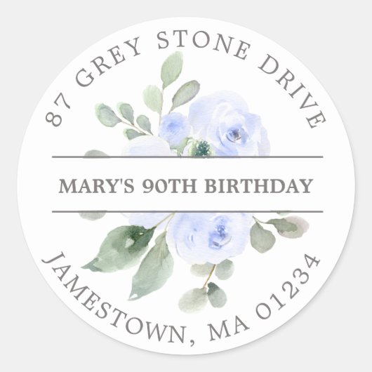 90th Birthday Return Address Label (Voorkant)