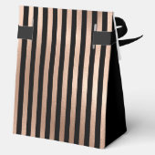 90th Birthday Rose Gold Striped Thank You  Bedankdoosjes (Achterkant)