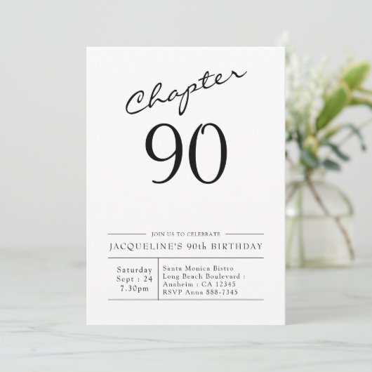 90th Birthday Script 90 Party Kaart (Staand voorkant)