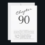 90th Birthday Script 90 Party Kaart<br><div class="desc">Verfijnde en elegante uitnodiging van de manuscriptverjaardag.</div>