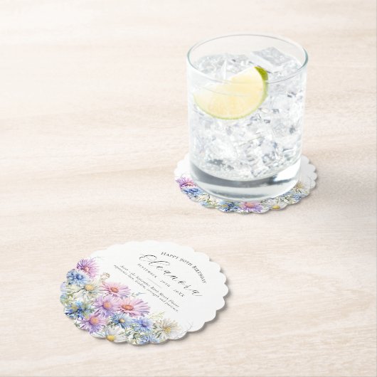 90th Birthday September Birth Flower Custom Kartonnen Onderzetters (Insitu)