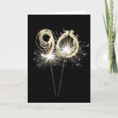 90th Birthday Sparklers on Black Kaart (Voorkant)