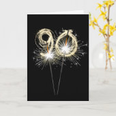 90th Birthday Sparklers on Black Kaart (Gele Bloem)
