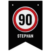 90th Birthday Speed Limit Sign CUSTOM AGE & NAME Vlaggetjes (Tweede vlag)