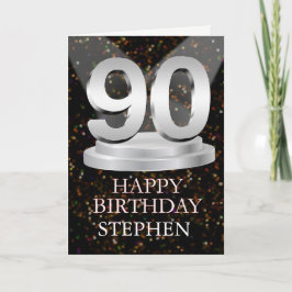 90th Birthday Spotlights Voeg een naam toe Kaart