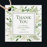 90th Birthday White Hydrangeas Dankuwel Bedankjes Labels<br><div class="desc">Deze vierkante 90e verjaardag witte hydrangea, dank je dat je de labels met prachtige, wijze, veelkleurige waterverf grijze zijn verbluffend en klassiek. Ze zouden er mooi uitzien als ze verbonden waren met een geschenk na een 90e verjaardagsfeestje. In seconden kunt u zien hoe uw stickers eruit zullen zien. Selecteer deze...</div>