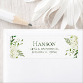 90th Birthday White Hydrangeas Return Address Etiket (Insitu)