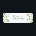 90th Birthday White Hydrangeas Return Address Etiket<br><div class="desc">Deze adresetiketten zijn zowel elegant als charmant. Hun prachtige ontwerp met een multi-hued witte hydrangeas en delicate wensen van natuurlijk groen in de moderne waterverf, die perfect is voor het aanpakken van uw 90ste verjaardagsuitnodigingen. Het is zeer gemakkelijk om de sjabloon te gebruiken voor alle namen of adressen die moeten...</div>
