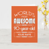 90th Birthday Worlds Best Fabulous Flame Sinaasapp Kaart (Gele Bloem)