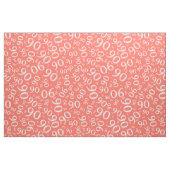 90th Cool Random Number Pattern Coral/White 90 Stof (Fat Quarter)
