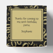 90th dank u verjaardag zwart / goud nummerpatroon bedankdoosjes (Bovenkant)