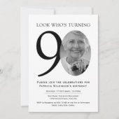90th Elegant Black and White Photo Birthday Kaart (Voorkant)