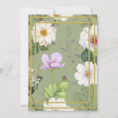 90TH Groen Goud Bloemen Elegante Moderne Verjaarda Kaart (Achterkant)