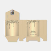 90th Ninety Elegant Birthday Party Gold Bedankdoosjes (Uitgevouwen)