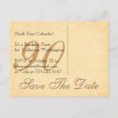 90th Save the Date Birthday Bleek Gold Lace Black Aankondigingskaart (Achterkant)