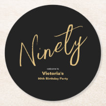 90th Verjaardag Zwart Goud Moderne Typografie Cust