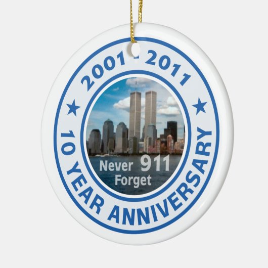 911 10 jaar Jubileum Keramisch Ornament (Links)