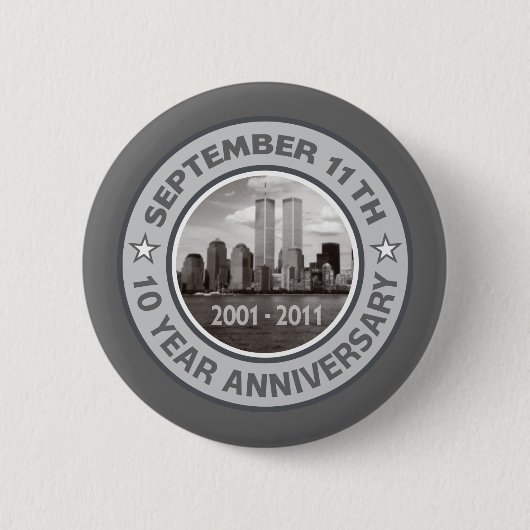 911 10 jaar Jubileum Ronde Button 5,7 Cm (Voorkant)