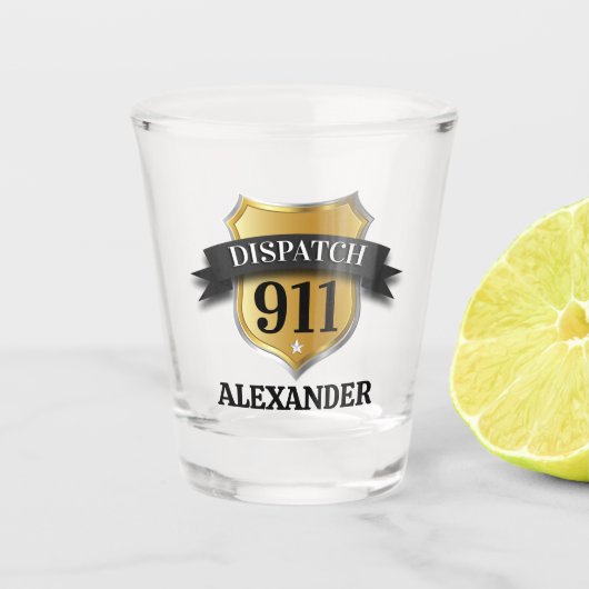911 Aangepaste verzender Shot Glas (Voorkant)