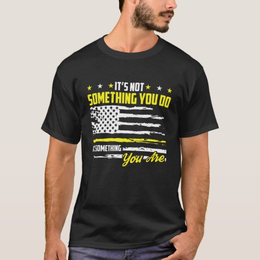 911 Amerikaanse vlagverzender (USA) Thin Gold Line T-shirt (Voorkant)