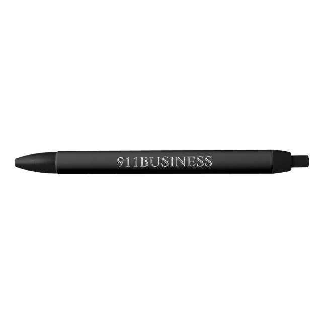 911 BUSINESS Black White - Aangepaste naam Zwarte Inkt Pen (Voorkant)