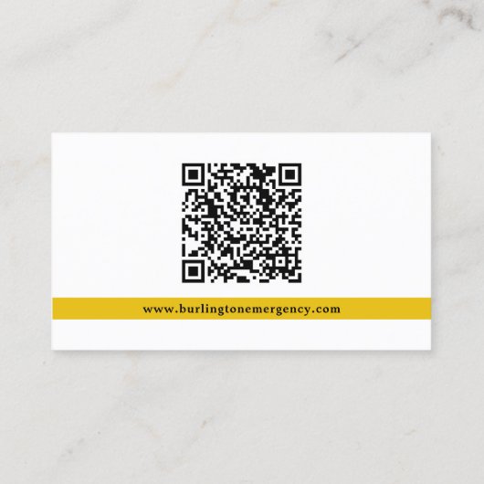 911 Dispatcher Custom Logo Thin Gold Line QR-code Visitekaartje (Achterkant)