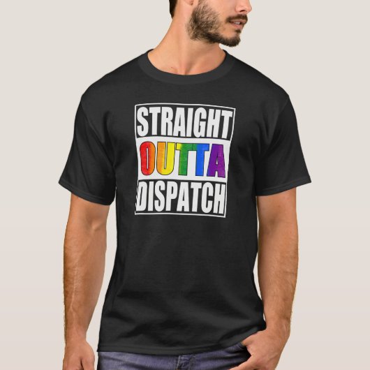 911 Dispatcher  Gay Pride LGBTQIA Thin Gold Line T-shirt (Voorkant)