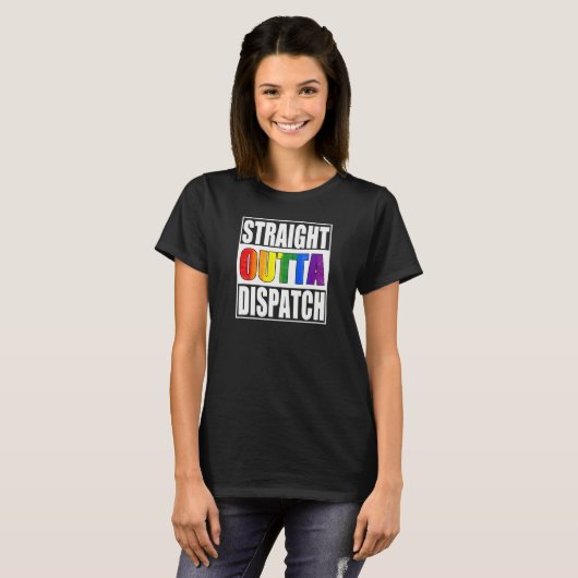 911 Dispatcher  Gay Pride LGBTQIA Thin Gold Line T-shirt (Voorkant volledig)