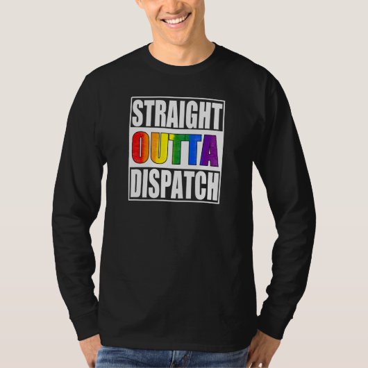 911 Dispatcher  Gay Pride LGBTQIA Thin Gold Line T-shirt (Voorkant)