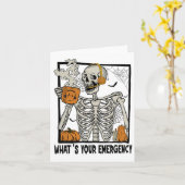 911 Dispatcher Halloween Skelet Wat je tevoorschij Kaart (Gele Bloem)