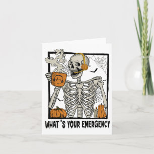 911 Dispatcher Halloween Skelet Wat je tevoorschij Kaart