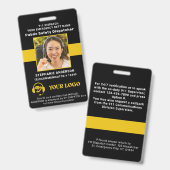 911 Dispatcher ID Aangepaste foto Dunne gouden lij Badge (Voor- en achterkant)