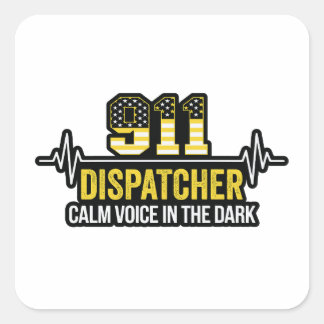 911 Dispatcher Kalme stem in het donker Vierkante Sticker