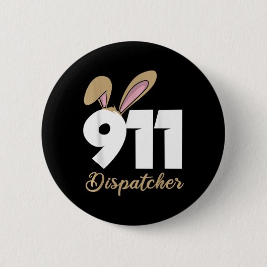 911 Dispatcher Pasen Pullover Hoodie Ronde Button 5,7 Cm (Voorkant)