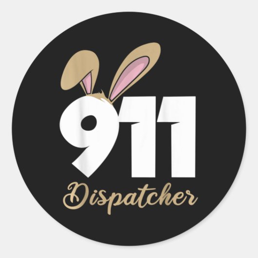 911 Dispatcher Pasen Pullover Hoodie  Ronde Sticker (Voorkant)