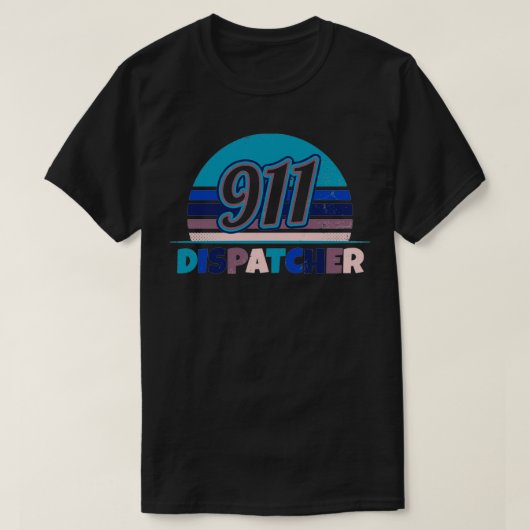 911 Dispatcher Shirt  Retro Sunset Gift (Design voorkant)