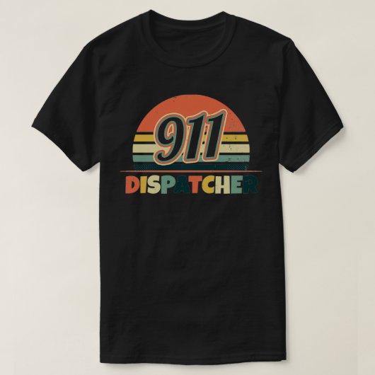 911 Dispatcher Shirt  Retro Sunset Gift 2 (Design voorkant)