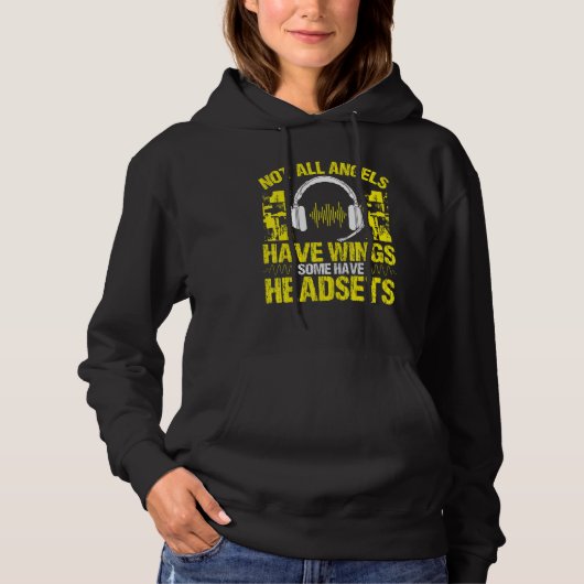 911 Dispatcher Some Angels have Headsets Emergency Hoodie (Voorkant)
