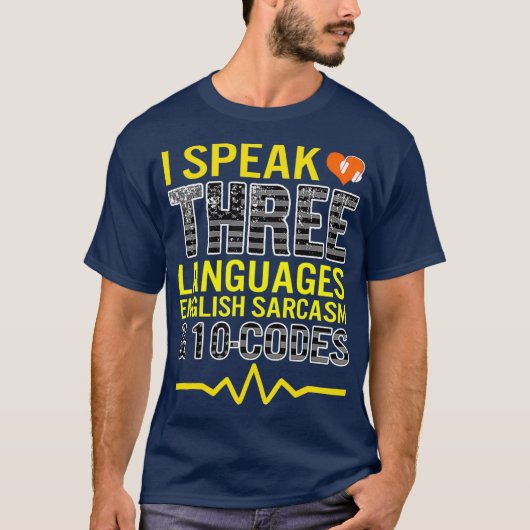 911 Dispatcher Speak 3 talen 10 codes T-shirt (Voorkant)