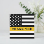 911 Dispatcher Thin Gold Line Appreciation Bedankkaart (Staand voorkant)