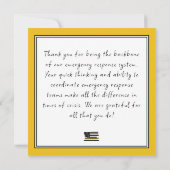 911 Dispatcher Thin Gold Line Appreciation Notitiekaartje (Achterkant)