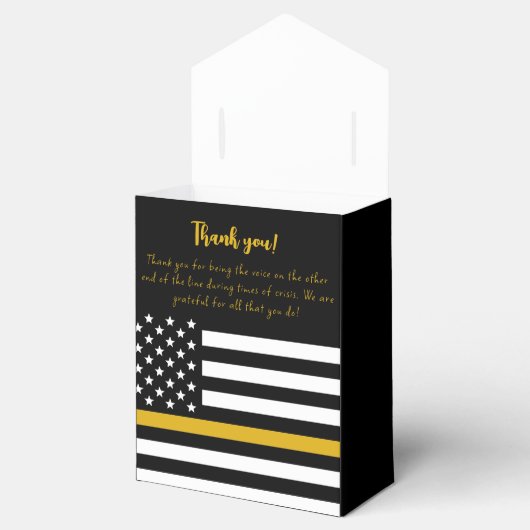 911 Dispatcher Thin Gold Line Flag Appreciation Bedankdoosjes (Geopend)