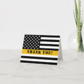 911 Dispatcher Thin Gold Line Flag Appreciation Bedankkaart (Voorkant)