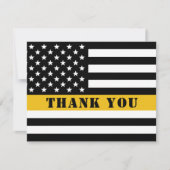 911 Dispatcher Thin Gold Line Flag Appreciation Bedankkaart (Voorkant)