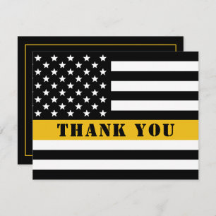 911 Dispatcher Thin Gold Line Flag Appreciation Bedankkaart