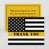911 Dispatcher Thin Gold Line Flag Appreciation Bedankkaart (Voorkant / Achterkant)
