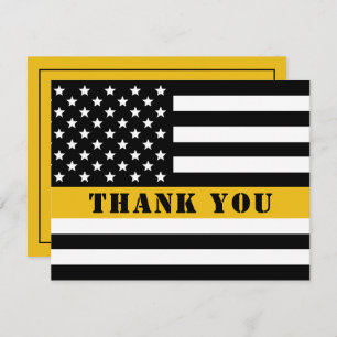 911 Dispatcher Thin Gold Line Flag Appreciation Bedankkaart