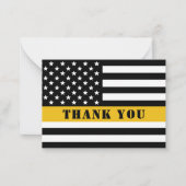 911 Dispatcher Thin Gold Line Flag Appreciation Notitiekaartje (Voorkant)