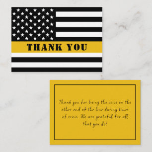 911 Dispatcher Thin Gold Line Flag Appreciation Notitiekaartje